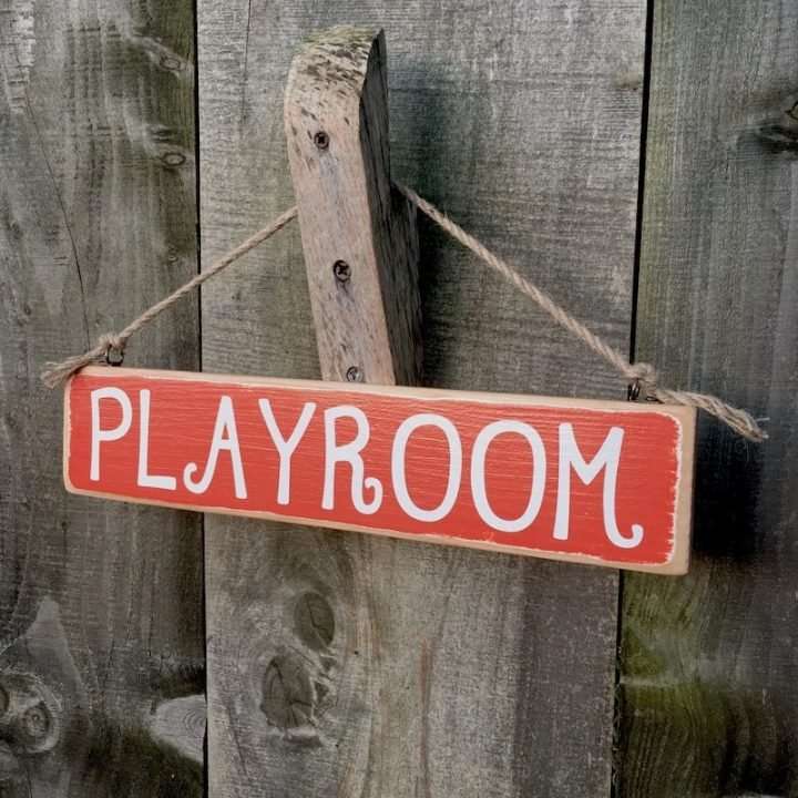 Playroom - Painted Wooden Sign