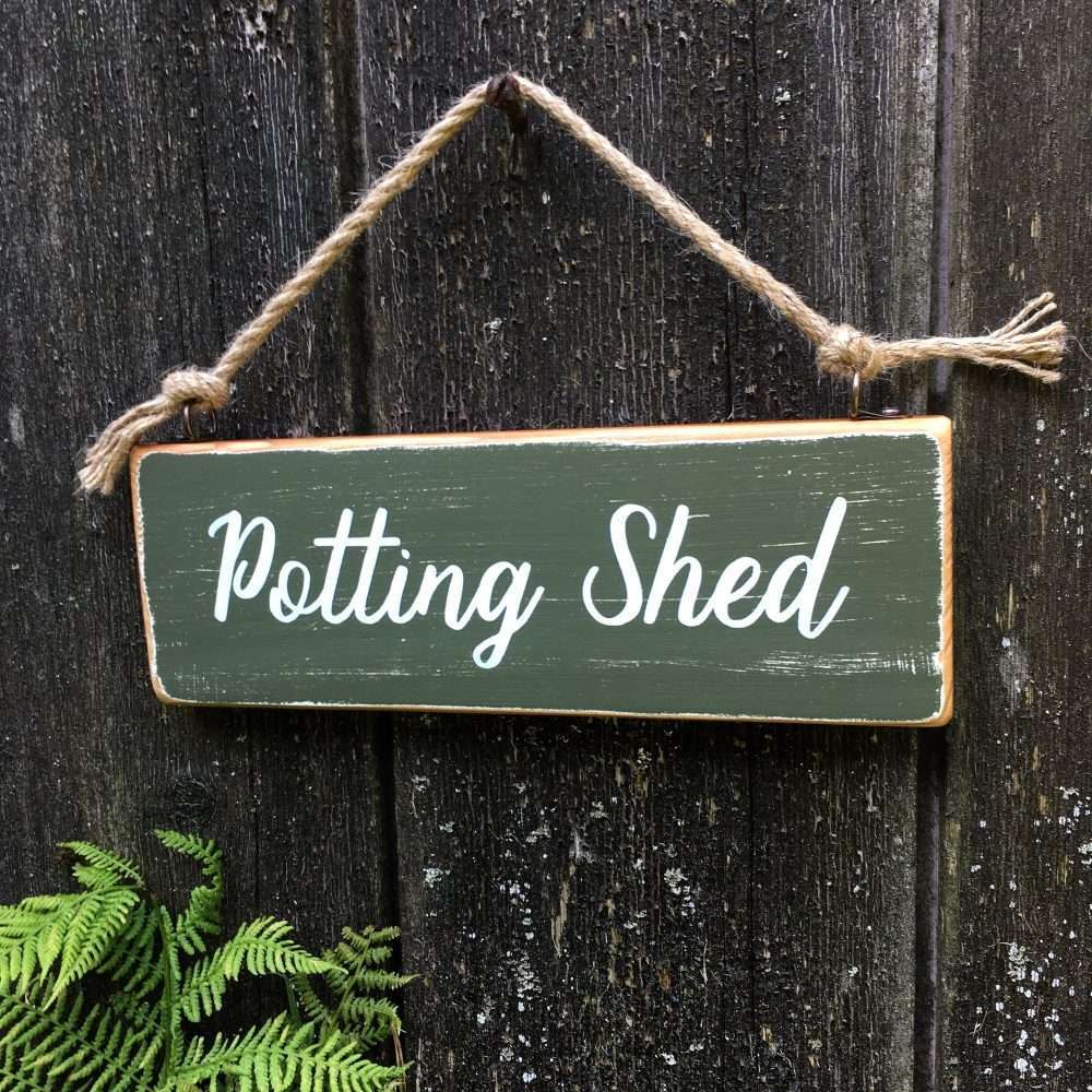 Wooden sign - potting shed